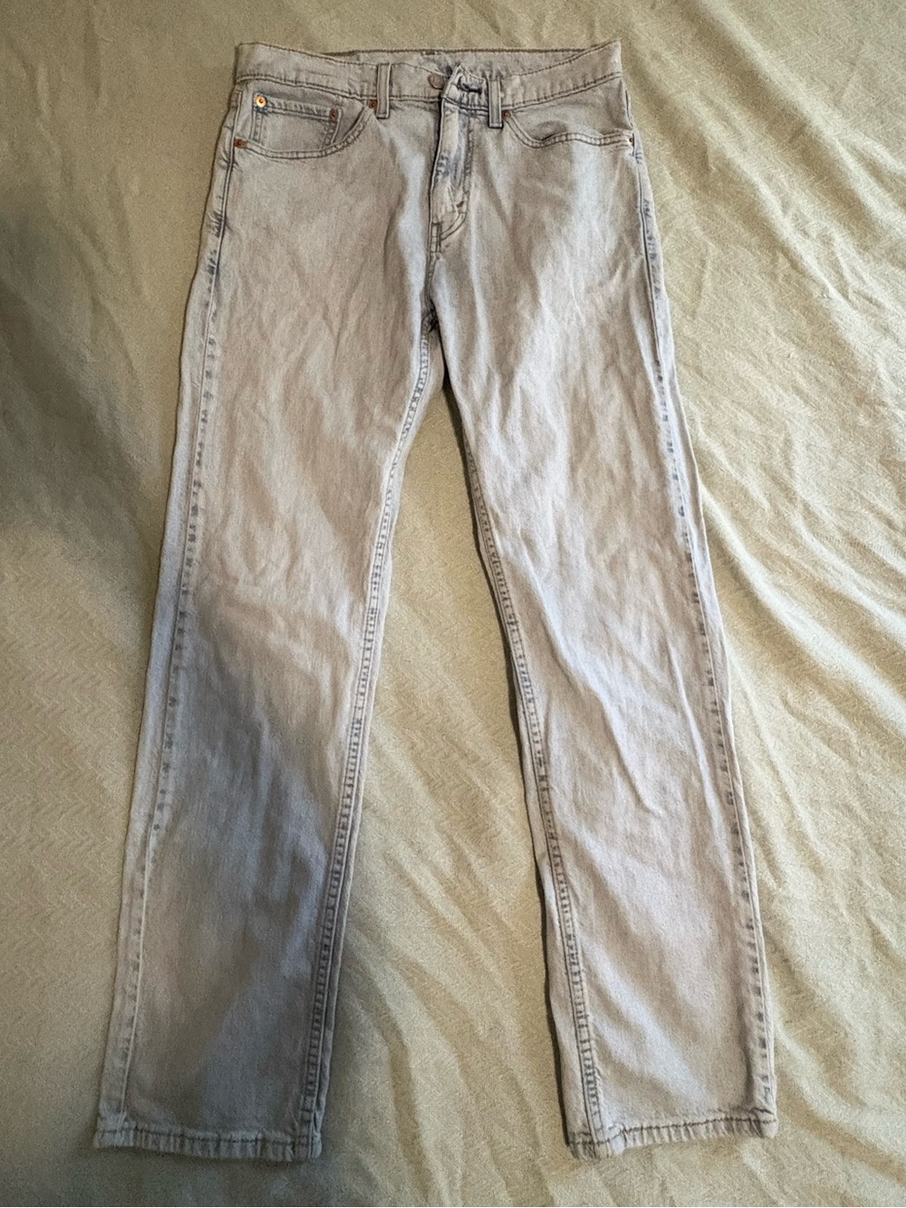 Levi's 505 Regular Fit Straight Leg Jeans Light Wash Denim Men's Size 32x32